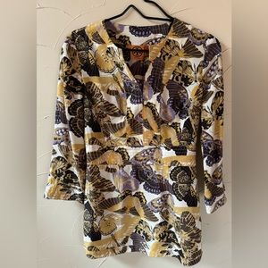 Tory Burch silk tunic butterfly pattern size 2